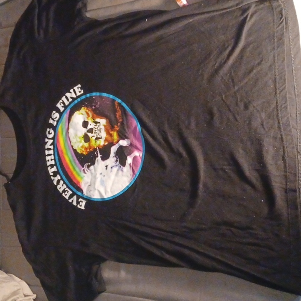 EVERYTHING IS FINE NOVELTY TSHIRT XL